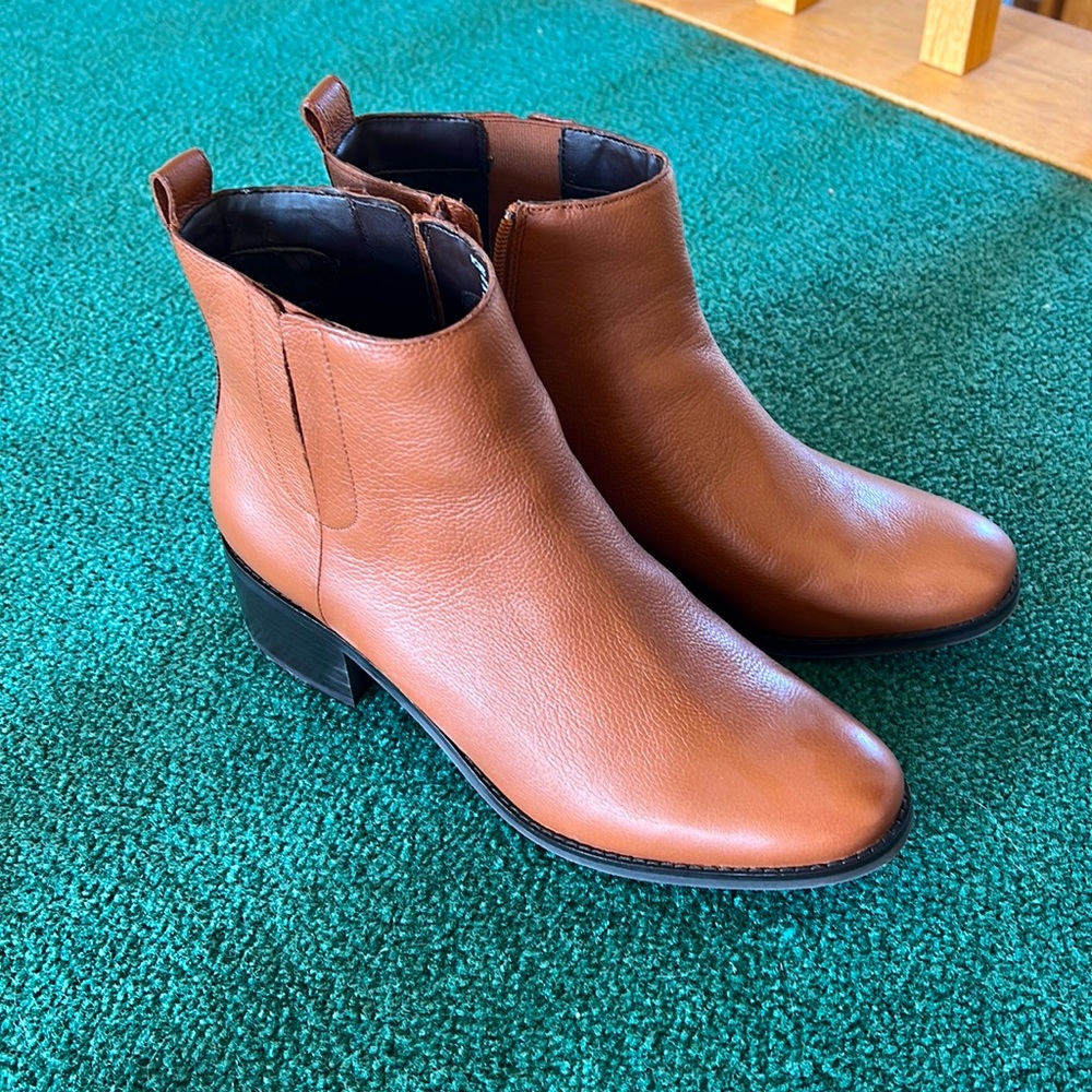 Cole Haan leather ankle block heel boot
